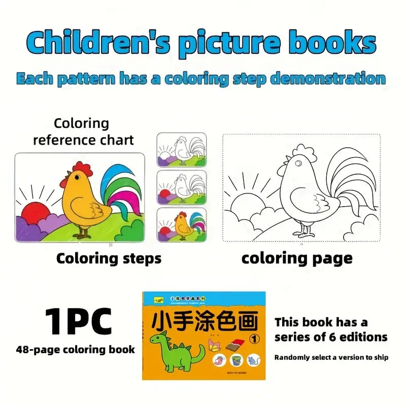 46-Page Kids Drawing Painting Coloring Book Educational Art Supplies