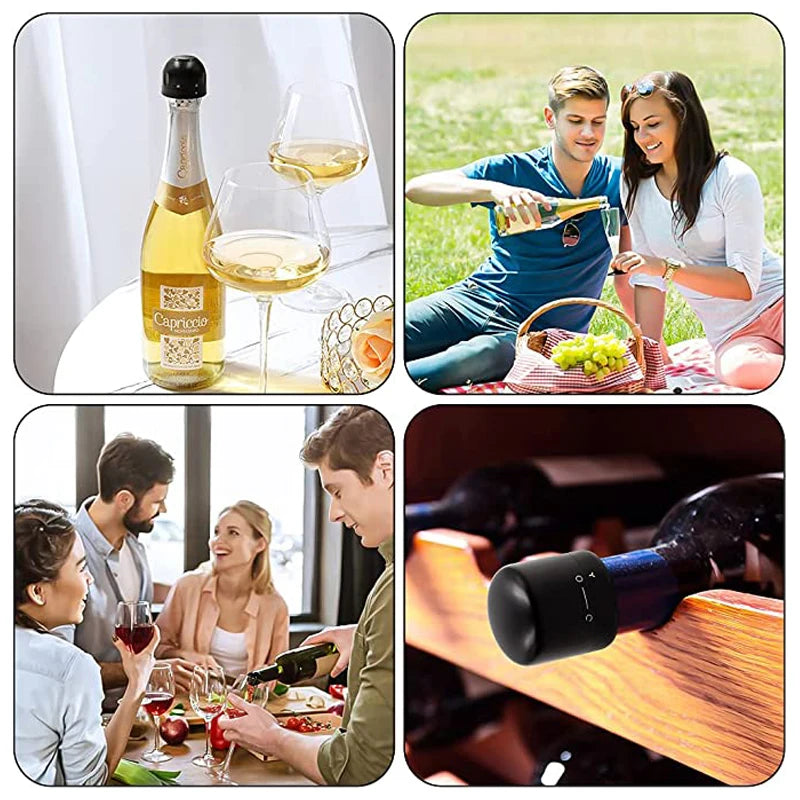 Wine Stopper Food Grade Silicone Leak-proof Sealer Retain Freshness Wine Plug Champagne Bottle Stopper Bar Tools Accessories Peaceful Pleasures Health and Wellness