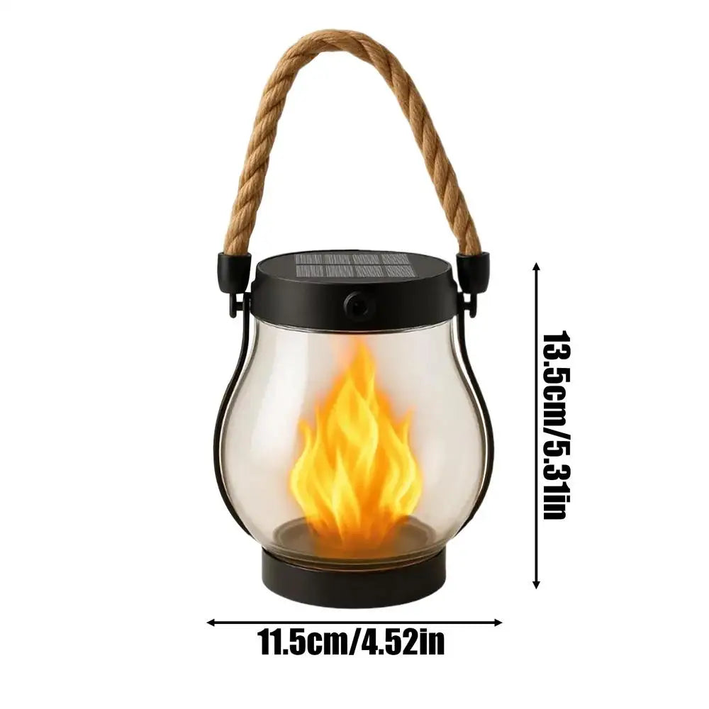 Solar Flame Hanging Lantern | USB Rechargeable Outdoor Light Solar Hanging Lantern Peaceful Pleasures Health and Wellness single attribute