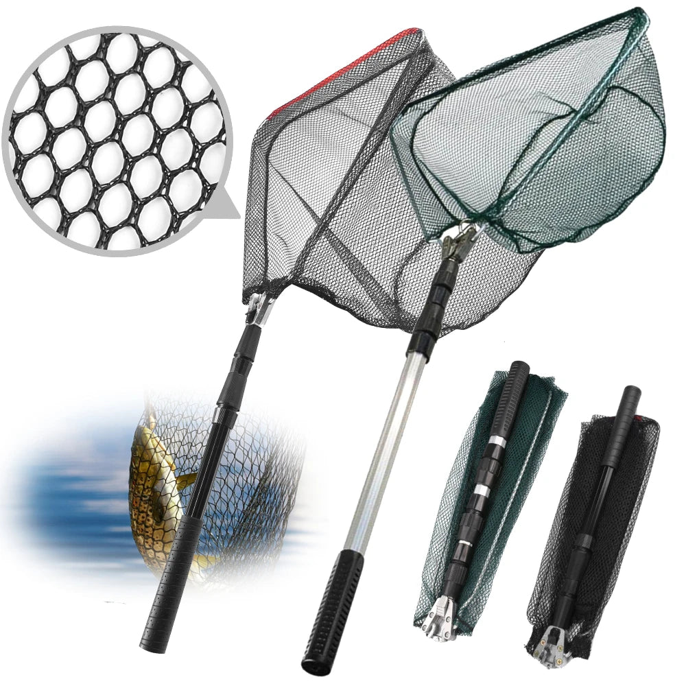 130CM Fishing Net Minnow Nets with Aluminum Collapsible Telescopic Fishing Handle Fishing Landing Net for Saltwater Freshwater Peaceful Pleasures Health and Wellness