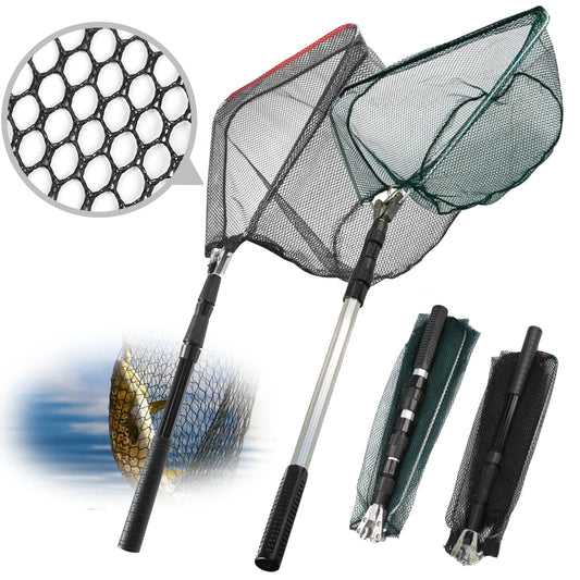 130CM Fishing Net Minnow Nets with Aluminum Collapsible Telescopic Fishing Handle Fishing Landing Net for Saltwater Freshwater Peaceful Pleasures Health and Wellness