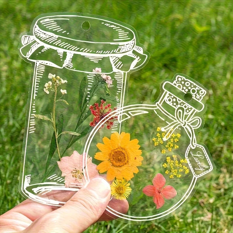 DIY Transparent Pressed Flower Bookmarks Kit – 20/40 Pcs DIY Craft Kit Peaceful Pleasures Health and Wellness