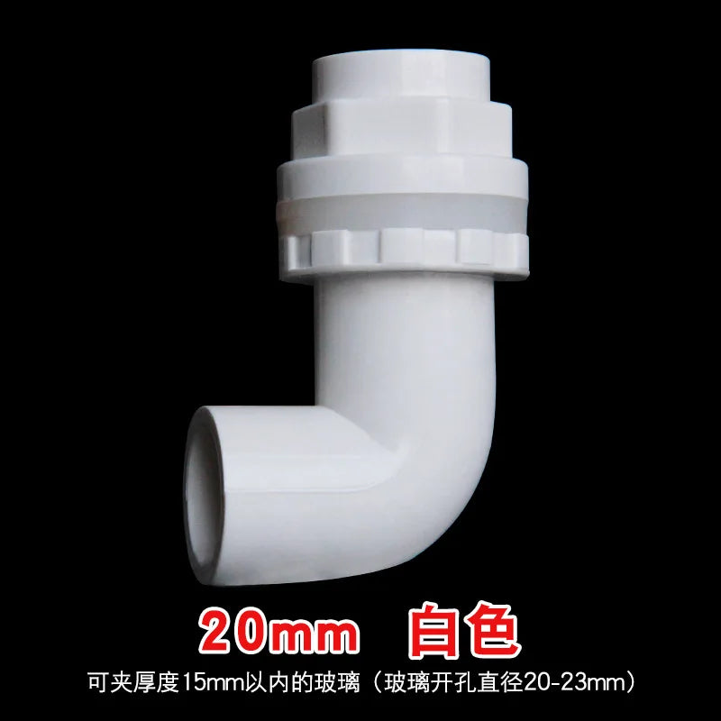 5-Pack PVC Aquarium Elbow Drain Connectors 20–50mm Fish Tank