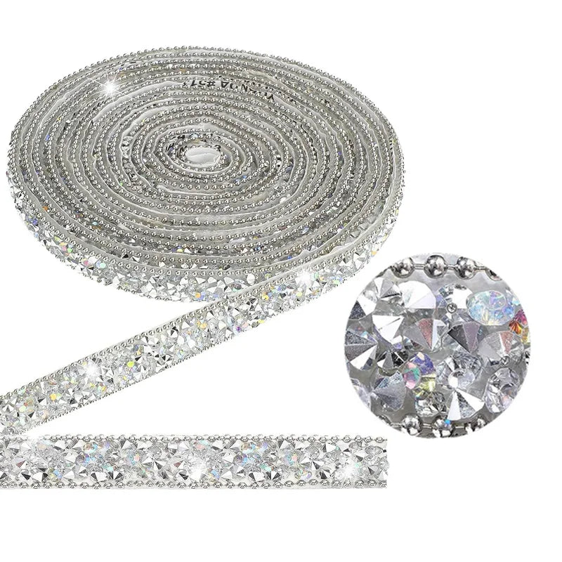 1 Yards Resin Rhinestone Ribbon Self Adhesive Diamond Ribbon Crystal Roll Glitter Resin Diamond Belt Bling For DIY Art Craft Peaceful Pleasures Health and Wellness 1 pc Length 1 Yard