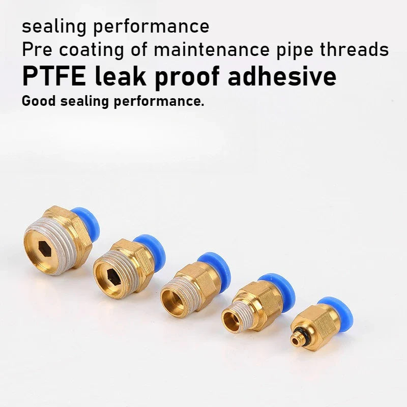 Copper Pneumatic Push-In Fitting | Quick-Connect Air Connector