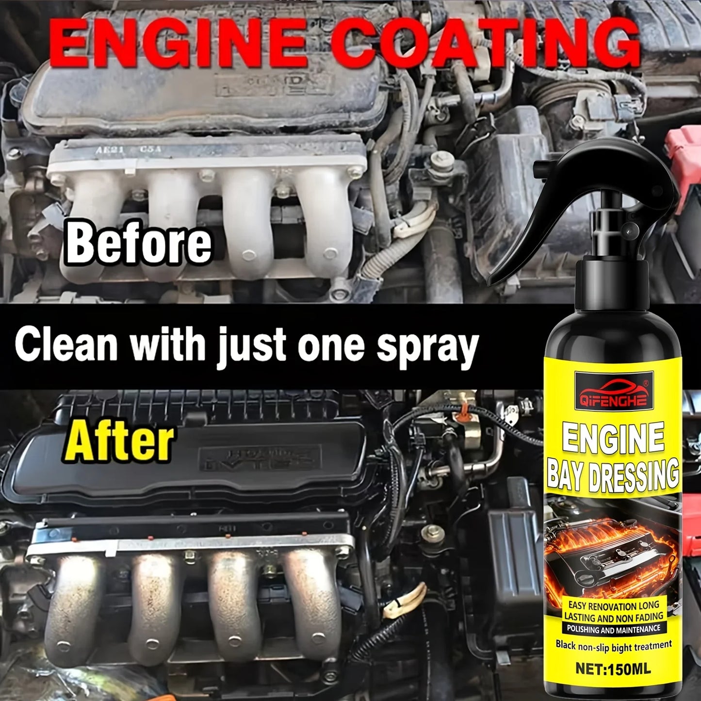 Car Engine Degreaser Spray – Heavy Oil Stain Remover 5.07oz