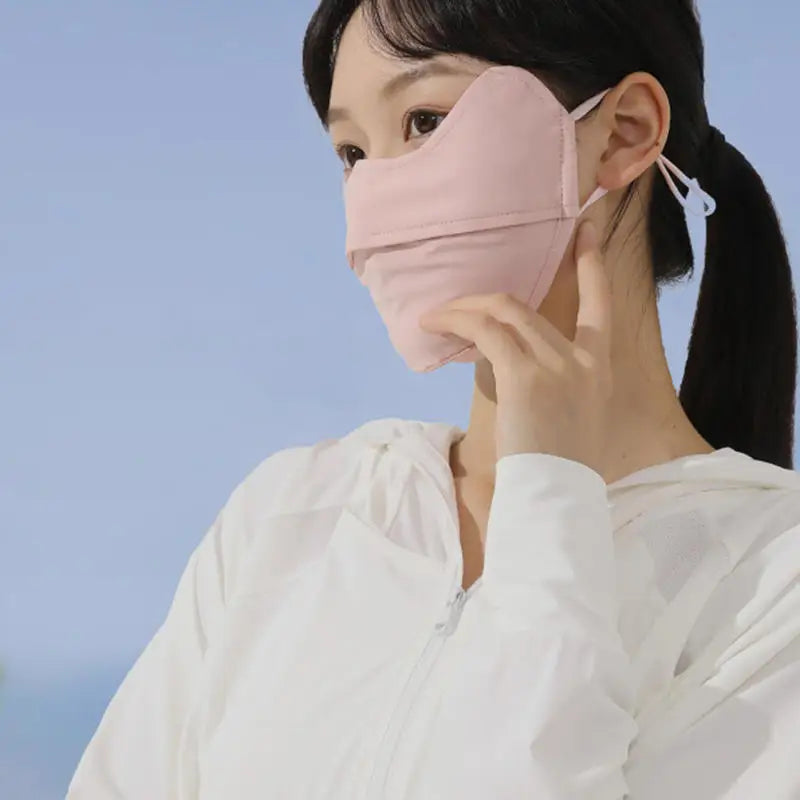 Outdoor Sunscreen Mask Women Girl Ice Silk Face Mask Breathable Mesh Face Cover Driving Riding Hiking Dustproof Mask Peaceful Pleasures Health and Wellness