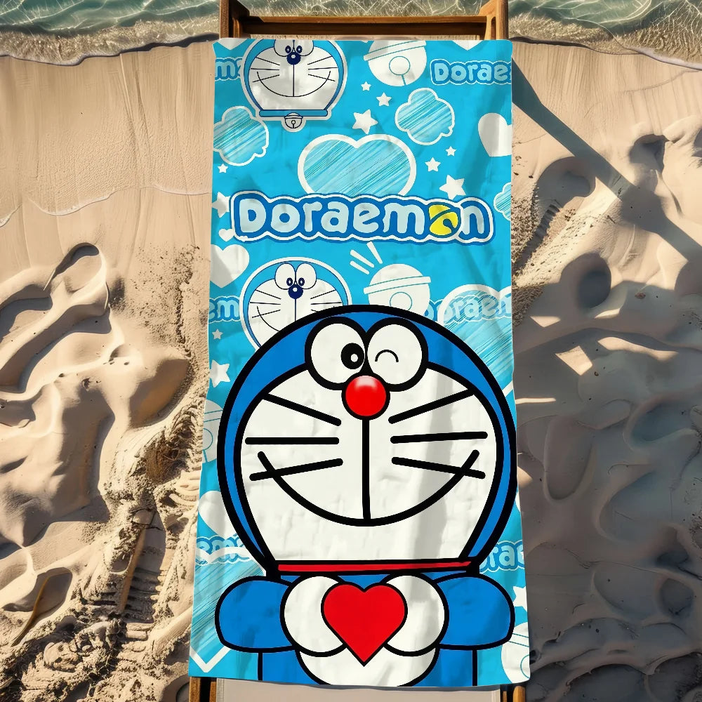 Doraemon Quick-Dry Beach Towel | Soft Large Cartoon Sports Towel Quick-Dry Beach Towel Peaceful Pleasures Health and Wellness