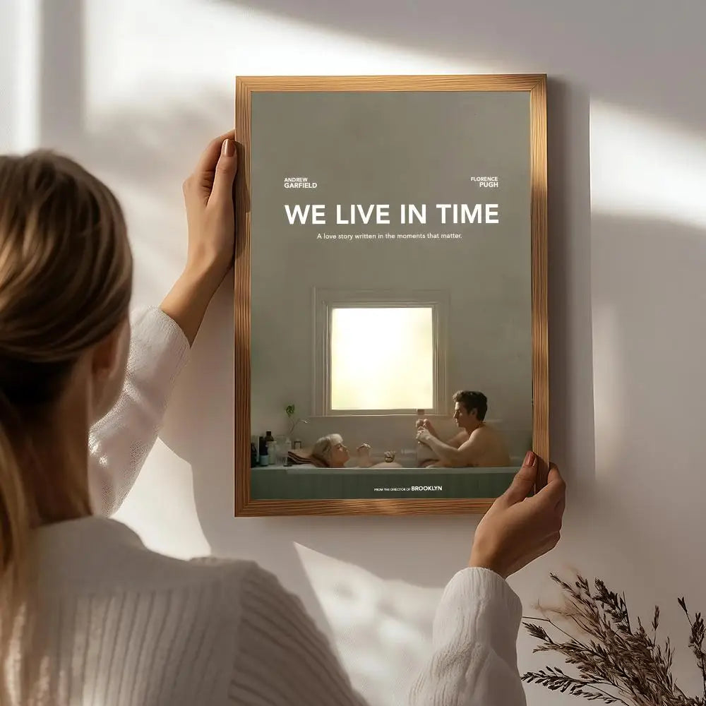 We Live in Time Movie Poster – HD Self-Adhesive Wall Art Movie Wall Poster Peaceful Pleasures Health and Wellness White3 40X50cmNoframe
