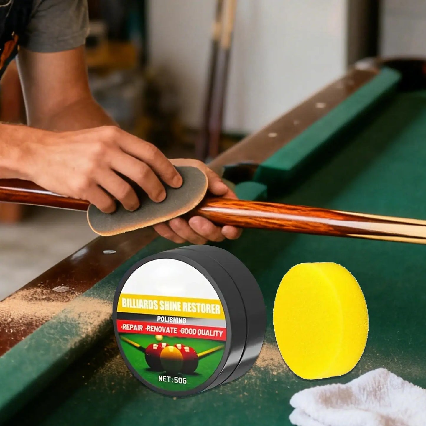 50g Billiard Ball Cleaner Wax, Cleaning & Restoring Polishes Removes Dust Dirt Grime For Pool Balls, Beginners Pro Men Women Peaceful Pleasures Health and Wellness