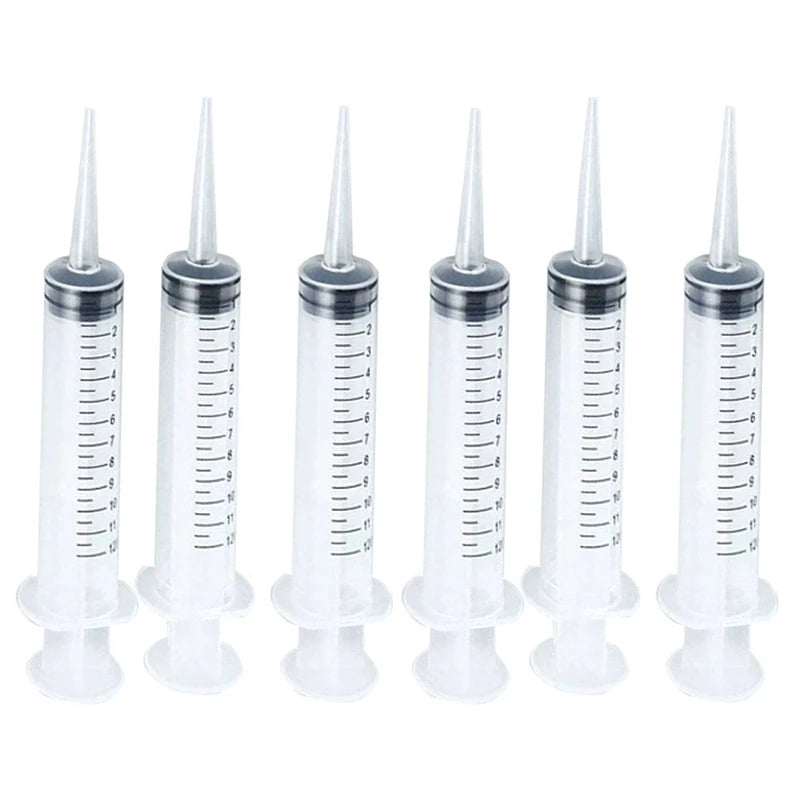 12ml Plastic Liquid Dispensing Syringes – Curved & Straight, 3/6 Pcs