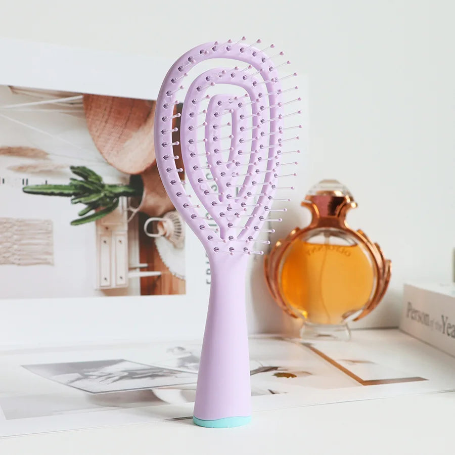Vented Spiral Detangling Hair Brush – All Hair Types, Wet & Dry Detangling Hair Brush Peaceful Pleasures Health and Wellness PURPLE