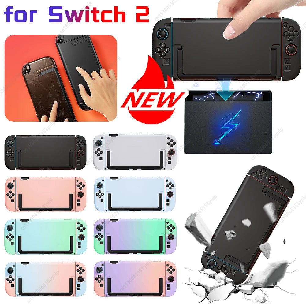 TPU Case for Switch 2 Console Ergonomic Handle Grip Cover Shockproof Protective Cover Anti-Scratch TPU Protection Case Anti-slip Peaceful Pleasures Health and Wellness