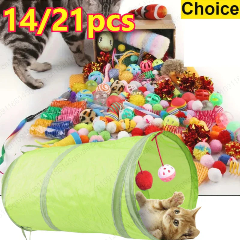 Interactive Cat Toy Variety Pack – Sisal Mouse & Bell Ball Set