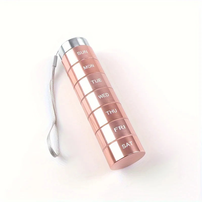 7pcs Metal Pill Organizers, Stackable Portable Waterproof Travel Pill Box, Large Aluminum Alloy Travel Pill Case Peaceful Pleasures Health and Wellness