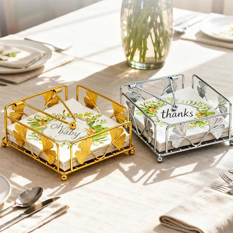 New Rustic Metal Napkin Holder Square Paper Organizer For Kitchen Home Restaurant Cafes - Tabletop Decorative Napkin Holder Peaceful Pleasures Health and Wellness