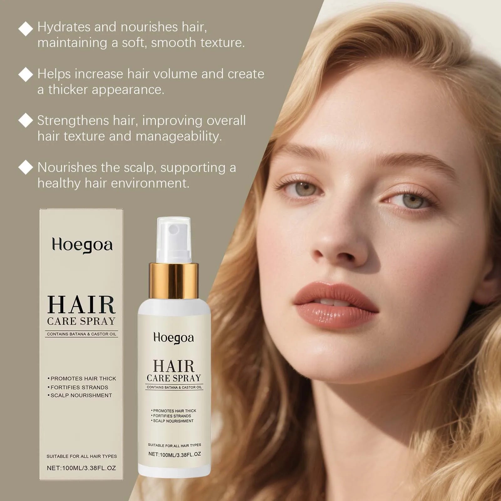 HOEGOA Hair Care Essential Oil Spray Nourishes Smoothes Brightens Refreshes Naturally Lustrous Hair Care Essential Oil Peaceful Pleasures Health and Wellness
