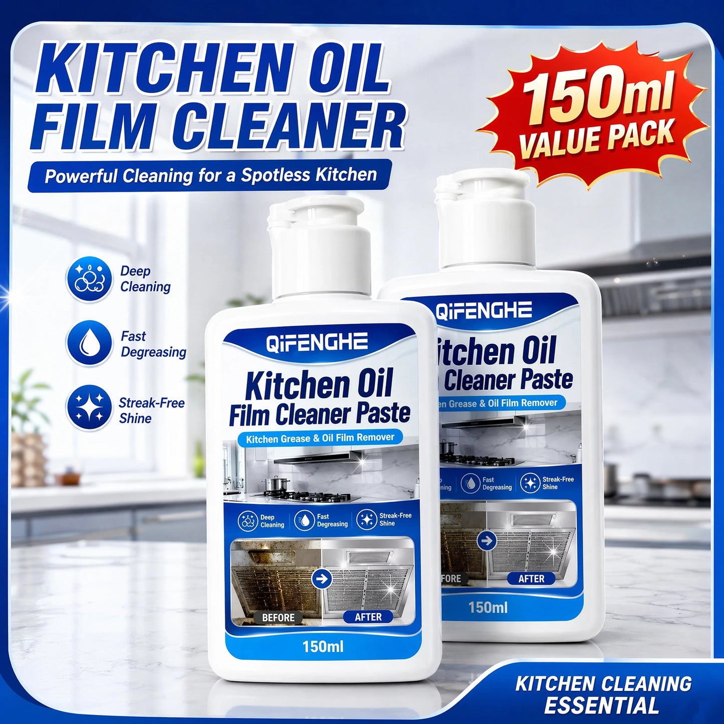 Kitchen Degreaser Paste 150ml – Heavy Duty Grease Remover