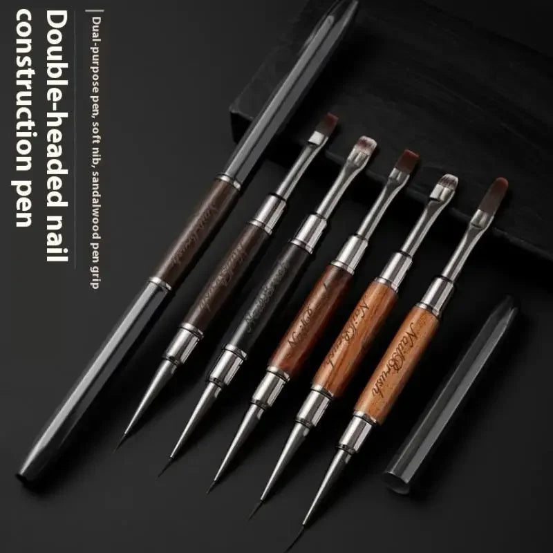 Sandalwood Line Nail Art Pen Double Headed Brush Nail Construction Pen High Quality Paintings Pen Nail Tools Peaceful Pleasures Health and Wellness