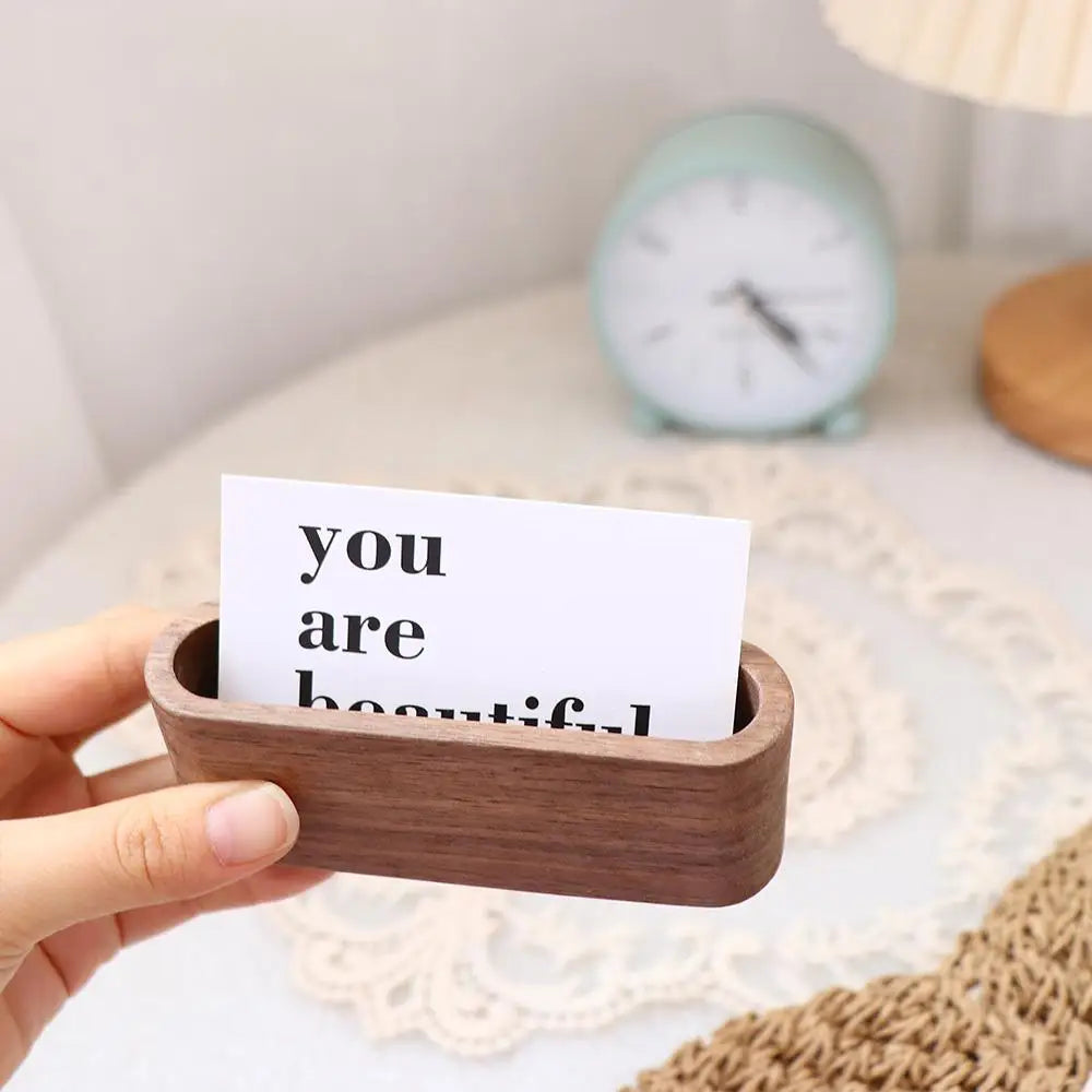 High Quality Display Device Desktop Storage Stationery Cards Stander Card Organizer Wooden Business Card Holders Cards Holder Peaceful Pleasures Health and Wellness