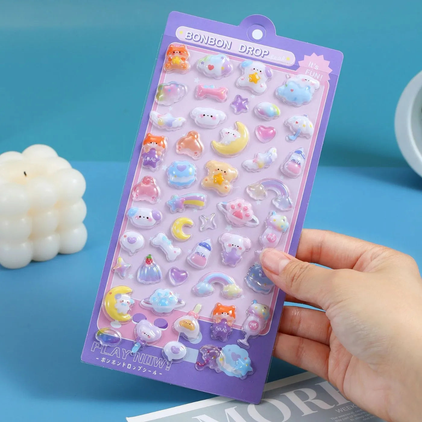 3D Cartoon Relief Stickers for Phone, Laptop, Diary & Notebook