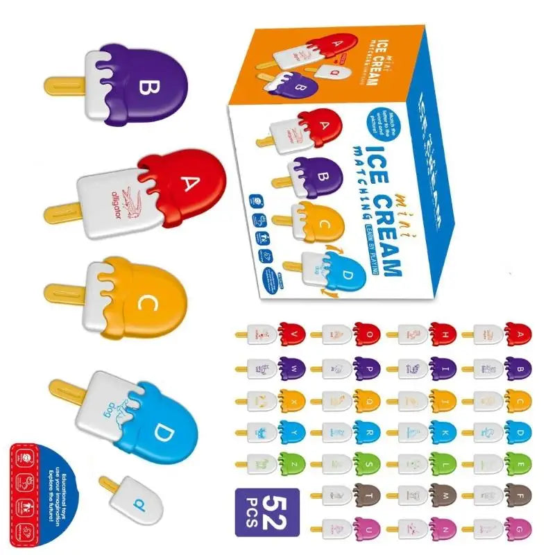 26-Piece Ice Cream Letter & Counting Matching Toy | Ages 3–6