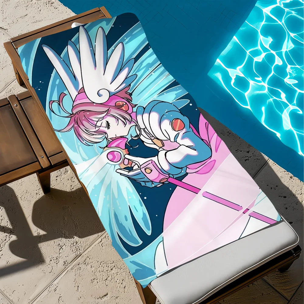 Cardcaptor Sakura Anime Quick-Dry Beach Towel | Soft & Absorbent Anime Beach Towel Peaceful Pleasures Health and Wellness z2 STJ40x70CM