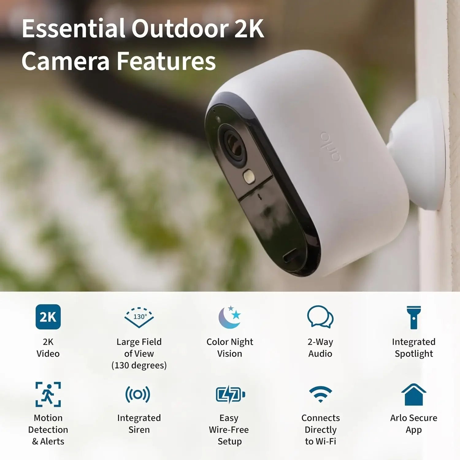 2K Wireless Security Camera with Spotlight, Color Night Vision, 2-Way Audio, Motion Detection for Indoor Outdoor Use Peaceful Pleasures Health and Wellness