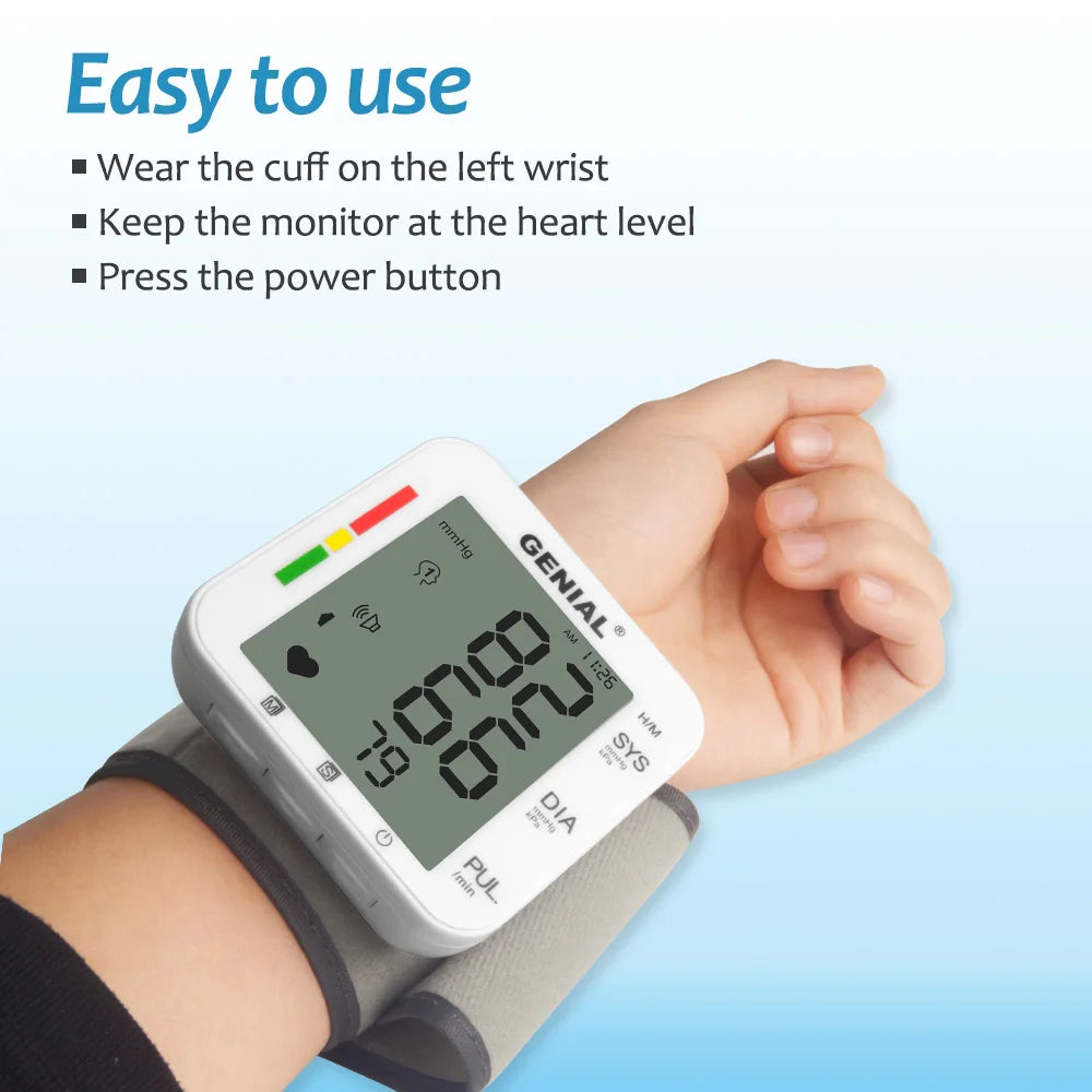 Wrist Blood Pressure Monitor with Large LCD & 240 Memory Peaceful Pleasures Health and Wellness