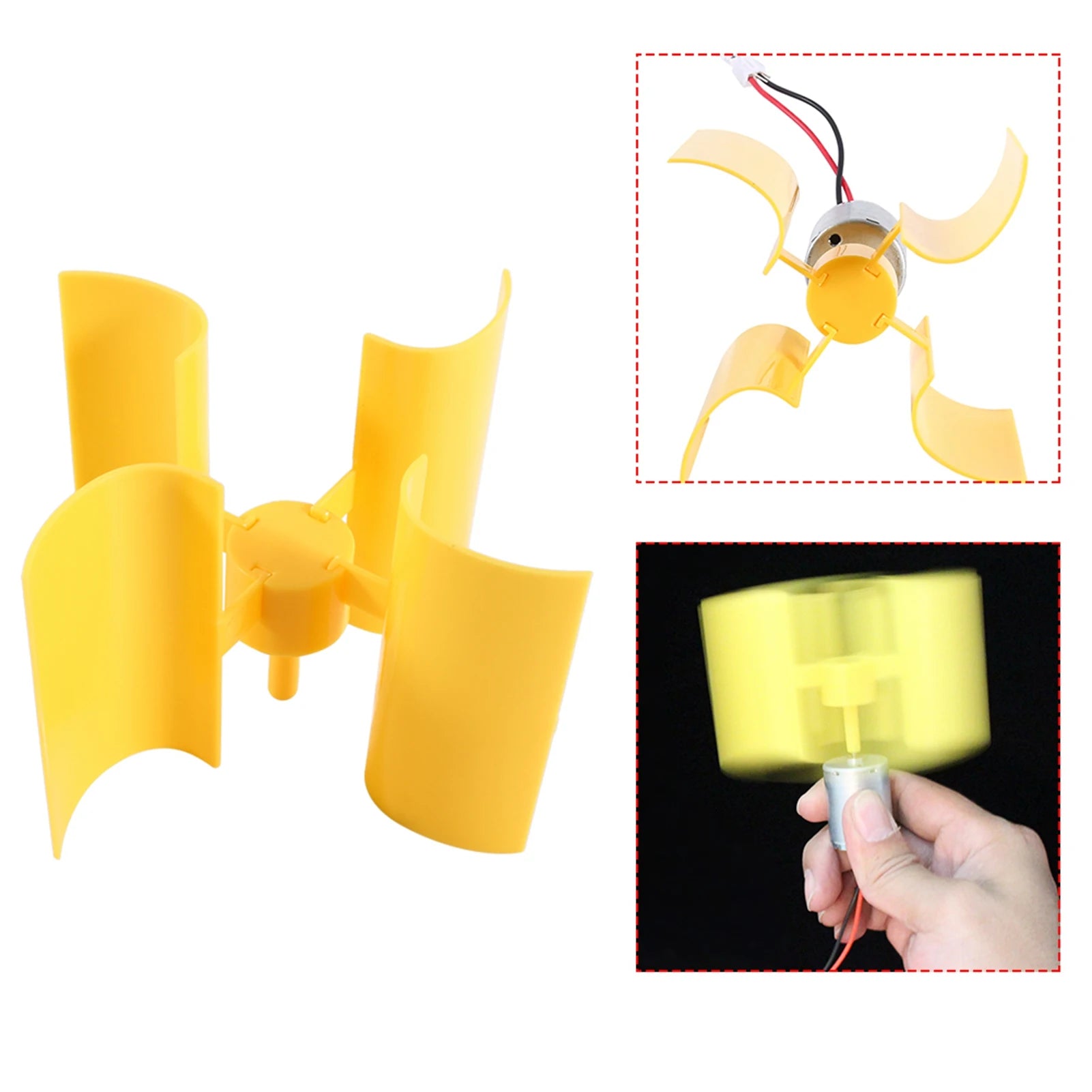 DIY Kit Small Motor Vertical Wind Turbines Blades Breeze Electricity Generator Vertical Wind Generator Science Model Wind Energy Peaceful Pleasures Health and Wellness