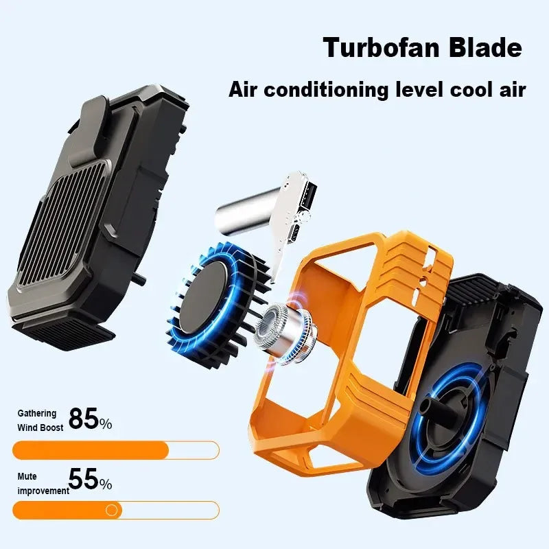 Portable Outdoor Mini Three-Speed Handheld Fan Wearable Power Bank USB Battery for Car Hotel RV Mini Wearing Cooling Fan Peaceful Pleasures Health and Wellness