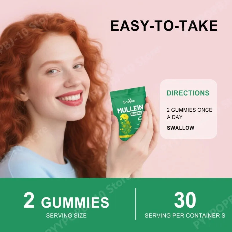 Mullein Gummies – Herbal Energy Support | 60 Chewable Gummies