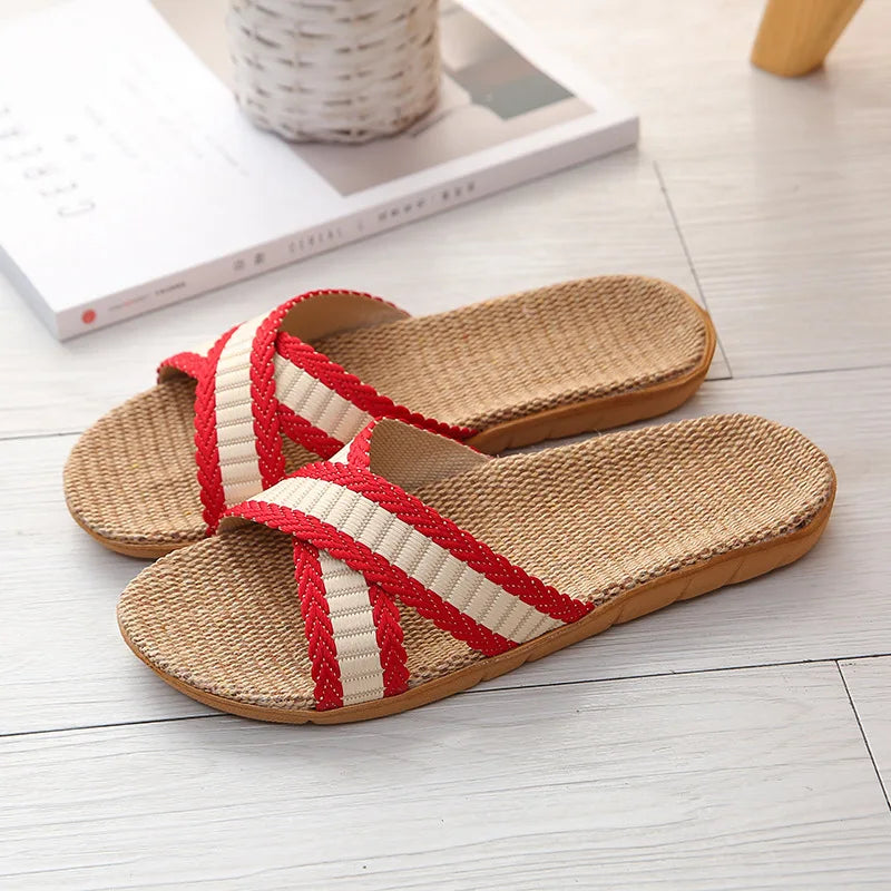 Men's Striped Slip-On Slides | Indoor, Beach & Shower Slippers