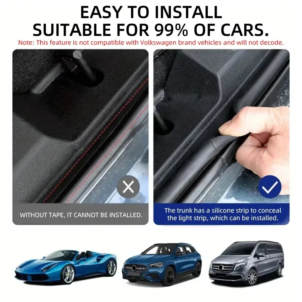 4m RGB Car Trunk LED Strip – App Controlled, SUV & MPV