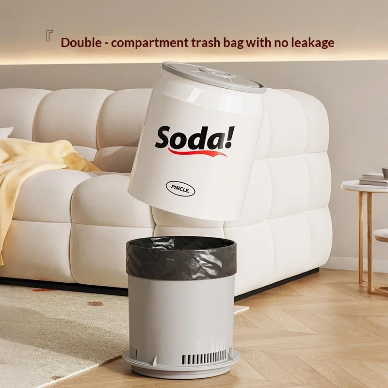 Creative Shaped Push Type Plastic Large Multifunctional Trash Can with Durable Lid for Home Bathroom Living Room Peaceful Pleasures Health and Wellness
