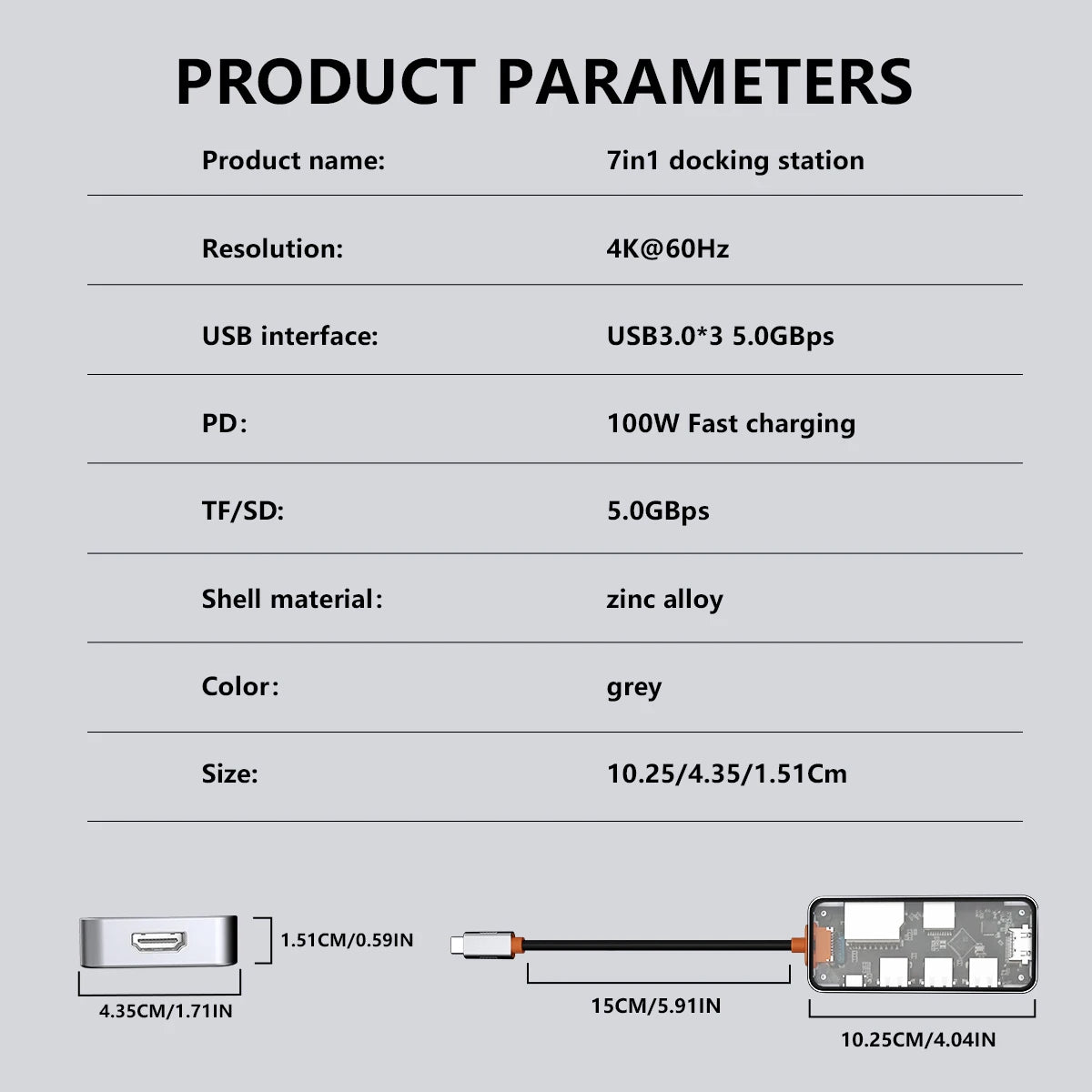 7-in-1 USB-C Hub | 4K60Hz HDMI, PD100W, SD Card – MacBook & PC USB-C Docking Hub Peaceful Pleasures Health and Wellness