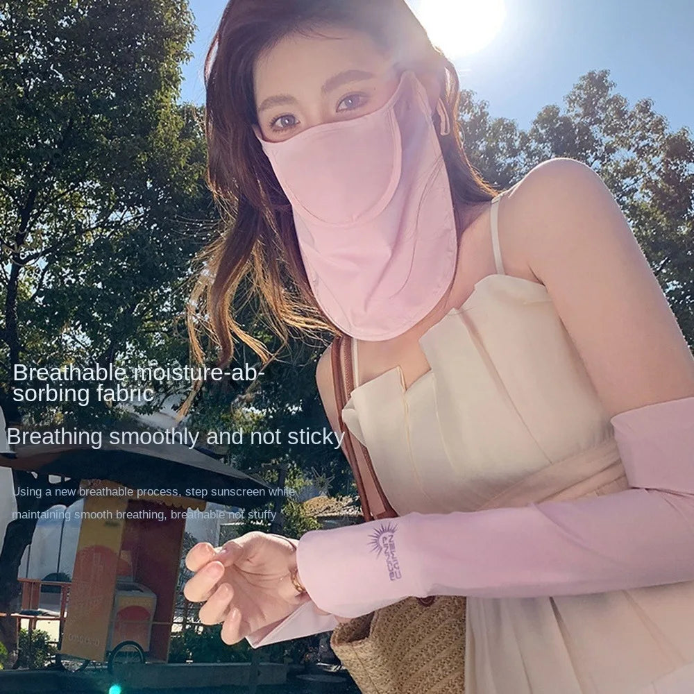 UPF 50+ Sun Protection Set – Mask & Arm Sleeves Peaceful Pleasures Health and Wellness