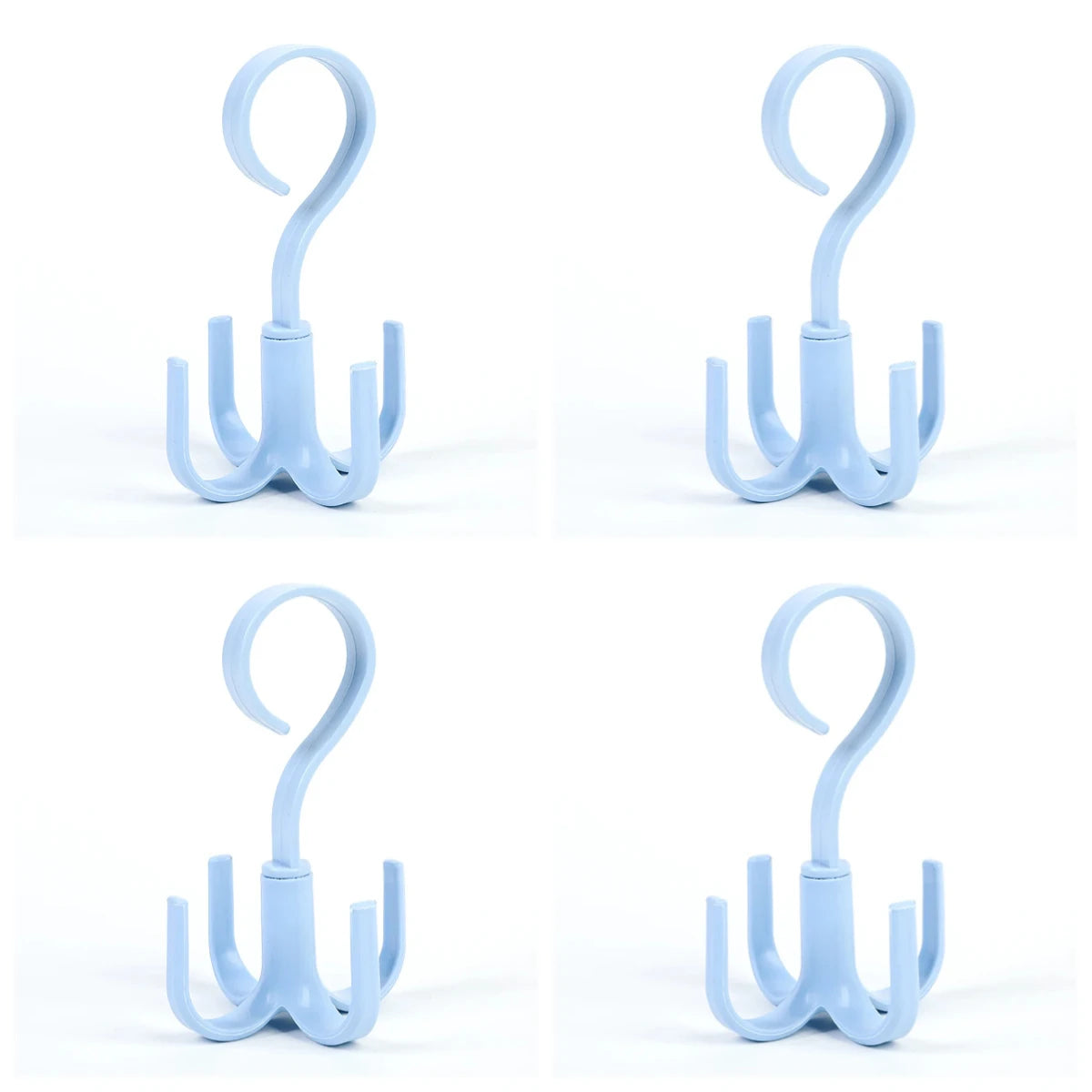 Large Creative Multifunctional Rotatable Four Claw Hooks Coat Hanging Bags Scarf Wardrobe Storage Hangers Doorway Hangers Bags Peaceful Pleasures Health and Wellness 4 pcs blue