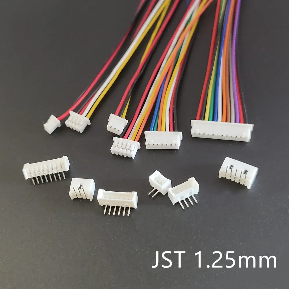 10Sets JST1.25 ZH1.5 PH2.0 XH2.54 Connector Female + Male 2/3/4/5/6/7/8/9/10/12P Plug with Cable 10/20/30cm with Bend PIN 2.54MM Peaceful Pleasures Health and Wellness JST 1.25MM 4P Length 10CM