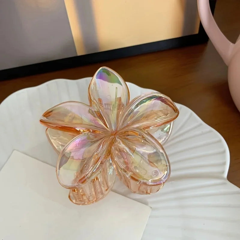 Large Floral Hair Claw Clip – Elegant Plastic Flower Clip for Women Hair Accessories Peaceful Pleasures Health and Wellness