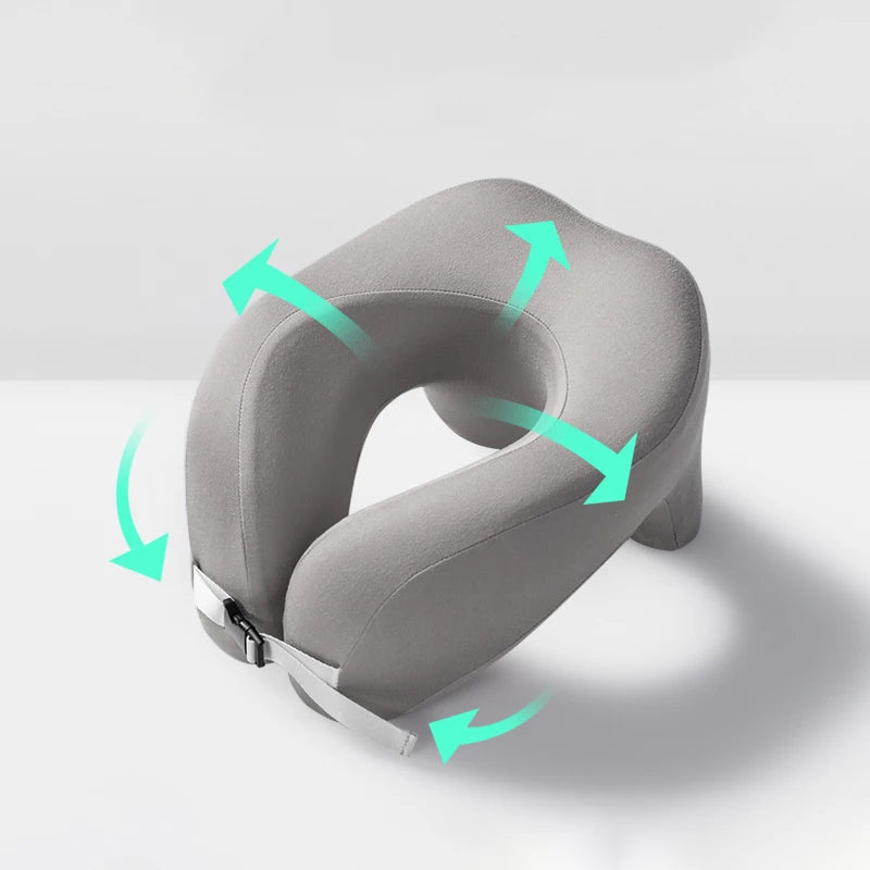 U-Shape Memory Foam Travel Neck Pillow – Airplane & Office
