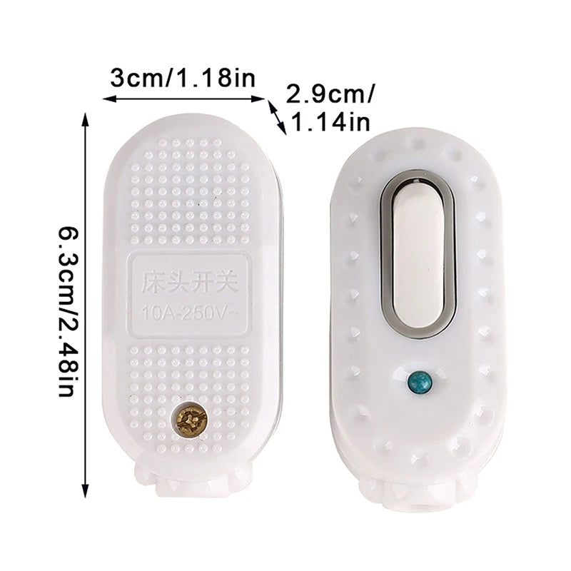 1pc Night Light Power Cord Switch Control Light Wiring Switch New White Bedside Switch Lamp Fan Peaceful Pleasures Health and Wellness 1pc WHITE