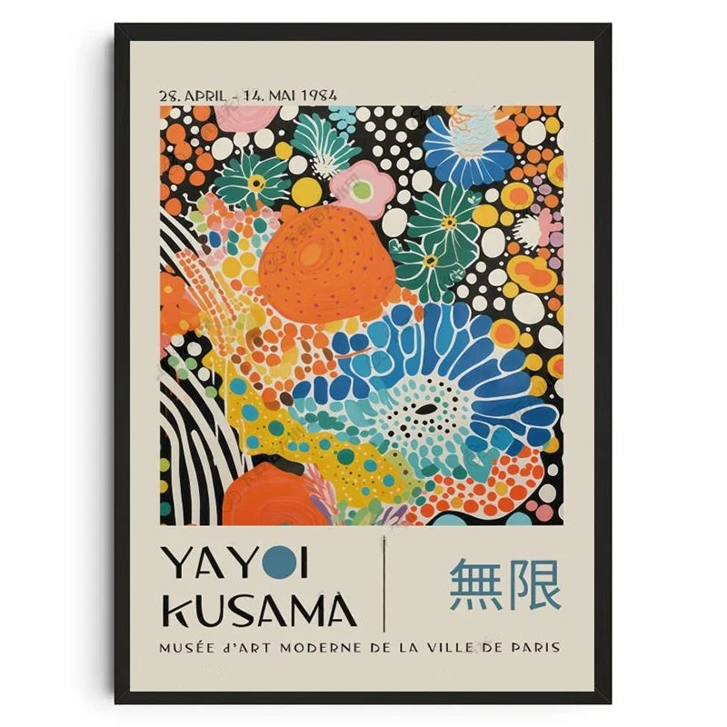 Yayoi Kusama Style Abstract Canvas Poster | Frameless Wall Art