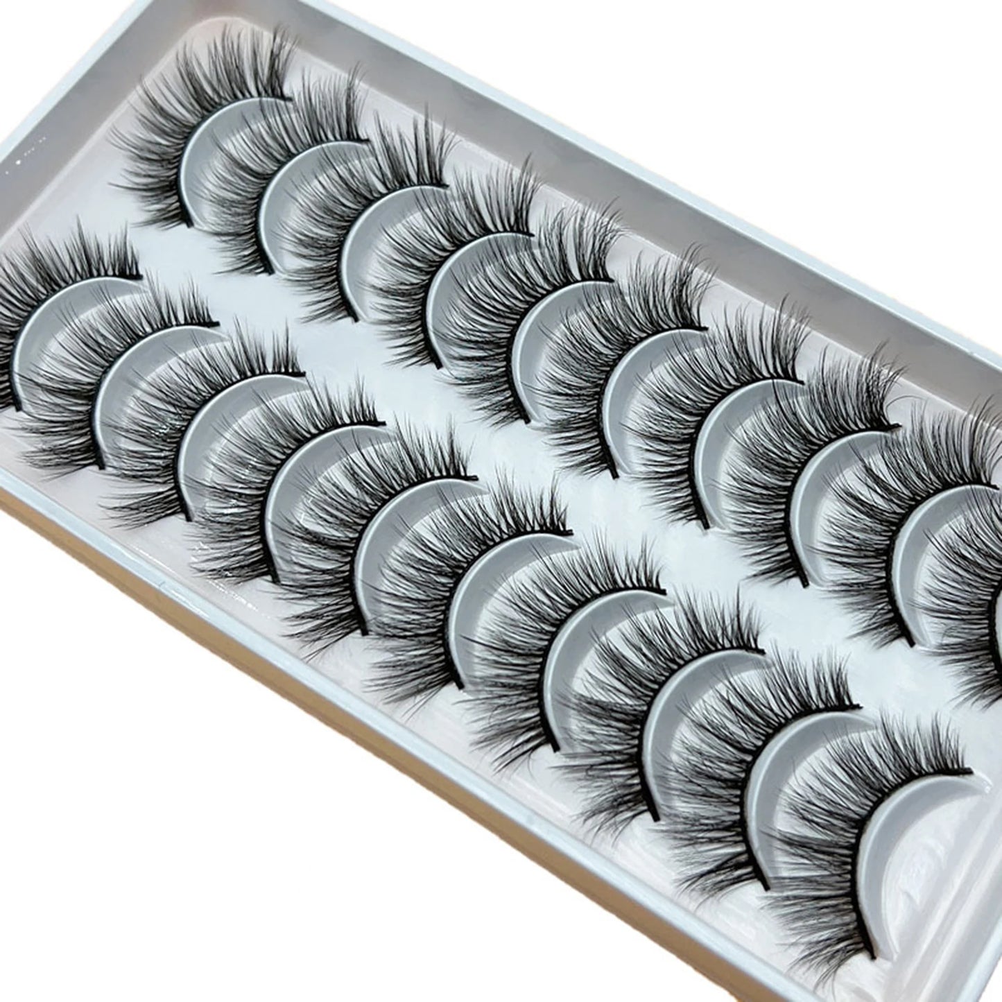 10 Pairs Natural Fluffy False Eyelashes Wispy Lashes 3D Volume Strip Lashes D Curl Fake Eyelashes with Clear Band Eye Lashes Peaceful Pleasures Health and Wellness style 6