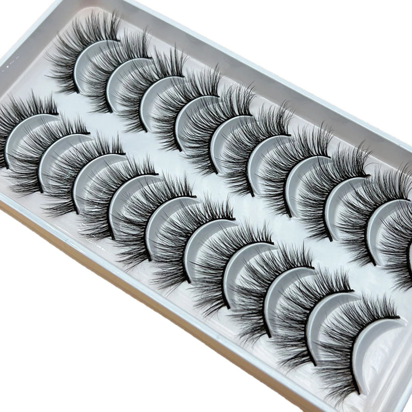 10 Pairs Natural Fluffy False Eyelashes Wispy Lashes 3D Volume Strip Lashes D Curl Fake Eyelashes with Clear Band Eye Lashes Peaceful Pleasures Health and Wellness style 6