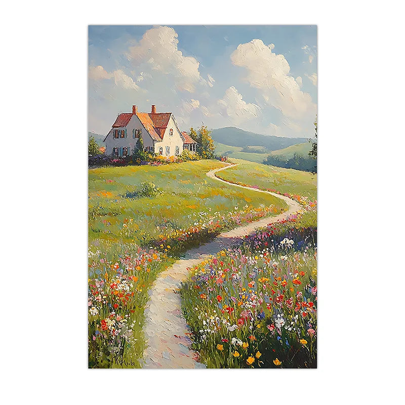 Landscape Wall Art, Nordic Plant Canvas Painting, Wildflower Botanical Meadow Poster Print for Bedroom Living Room Wall Decor Peaceful Pleasures Health and Wellness 04 20x25cm No Frame China Mainland