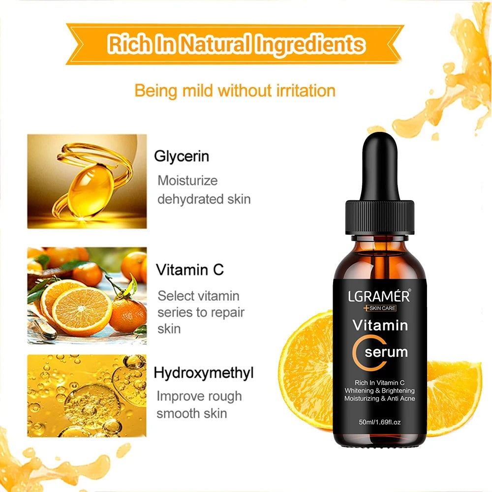 Vitamin C Face Serum – Brightening & Pore Minimizing Essence Face Serum Peaceful Pleasures Health and Wellness