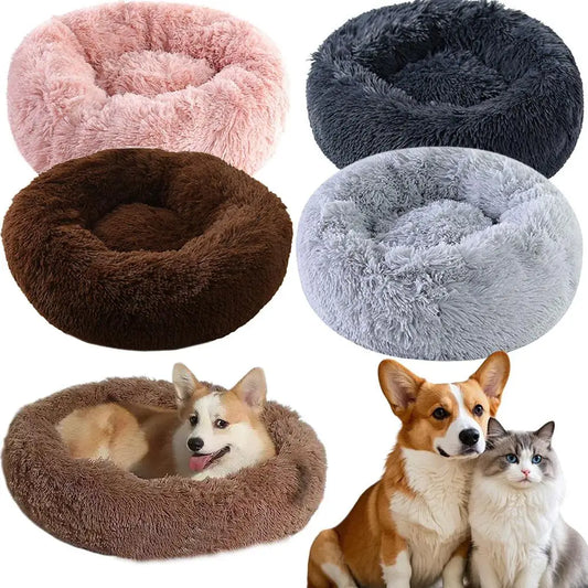 Donut Pet Bed | Plush Faux Fur Round Bed for Cats & Dogs Donut Pet Bed Peaceful Pleasures Health and Wellness