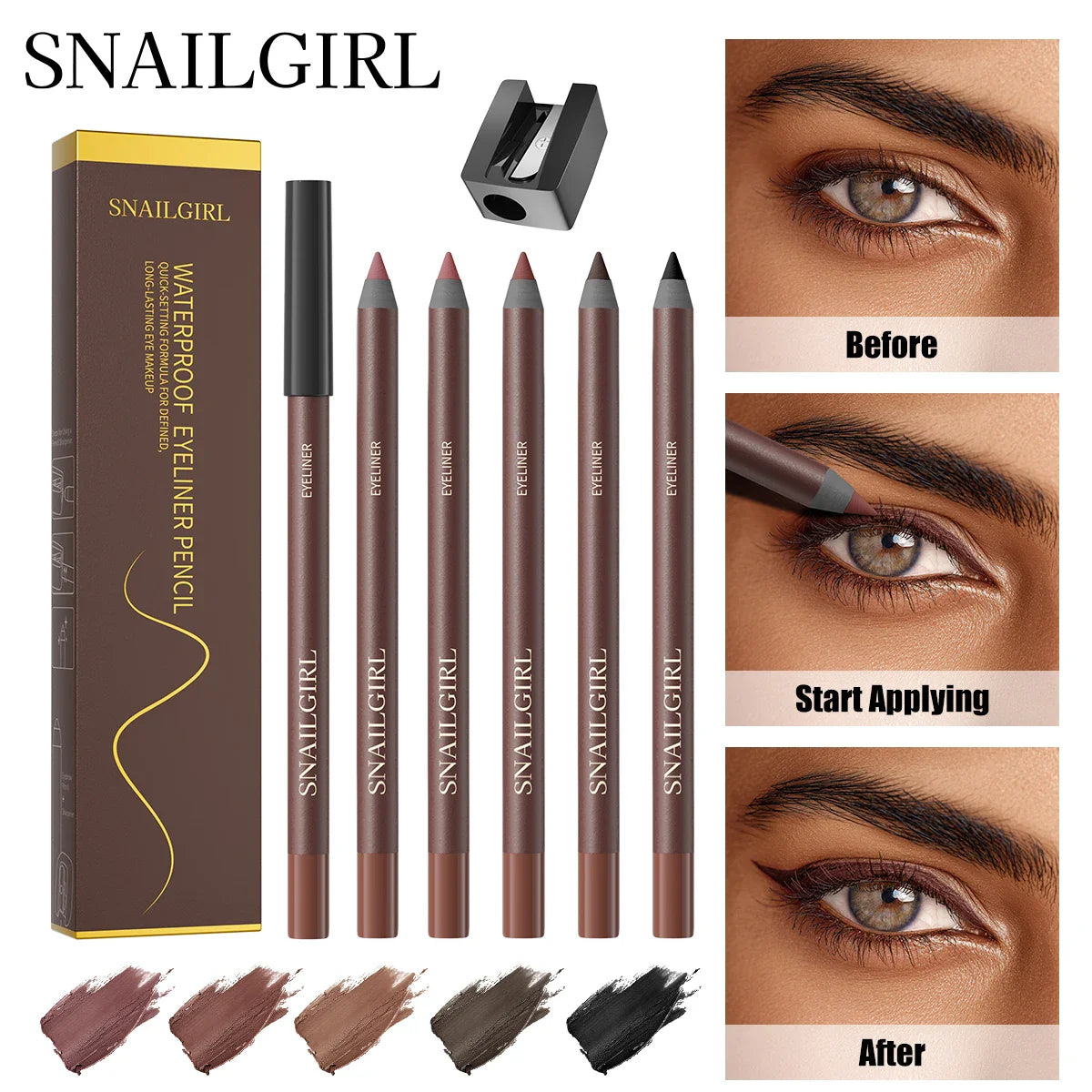 SNAILGIRL Waterproof Eyeliner & Eyebrow Pencil | Long-Lasting