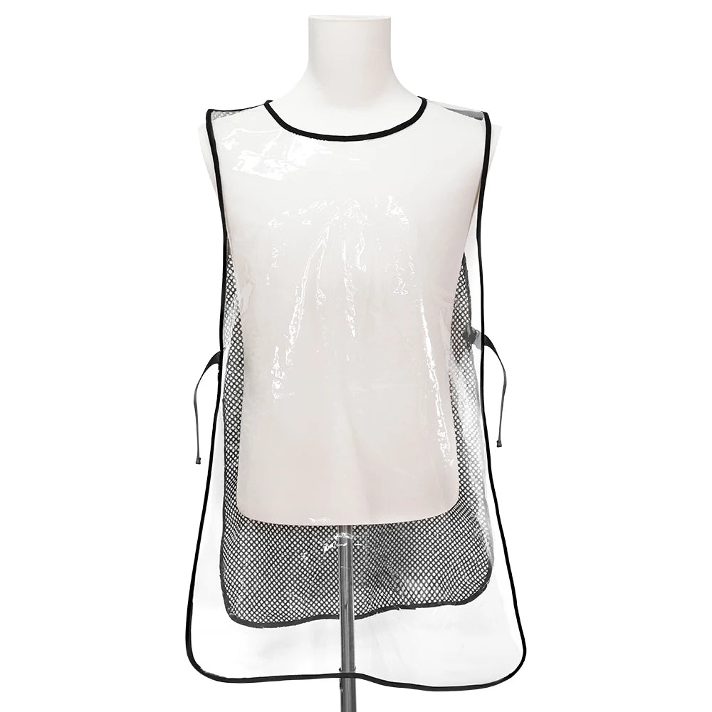 Waterproof Solid Color Minimalist Sleeveless Salon Apron, Adjustable Breathable Grid Back Waterproof Hairdressing Work Apron Peaceful Pleasures Health and Wellness A